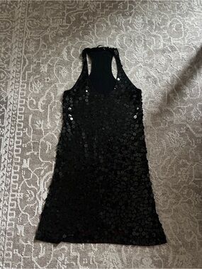 Black Sequin Racerback Dress